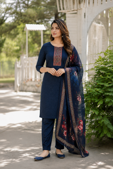 Aafiya Royal Blue Set
