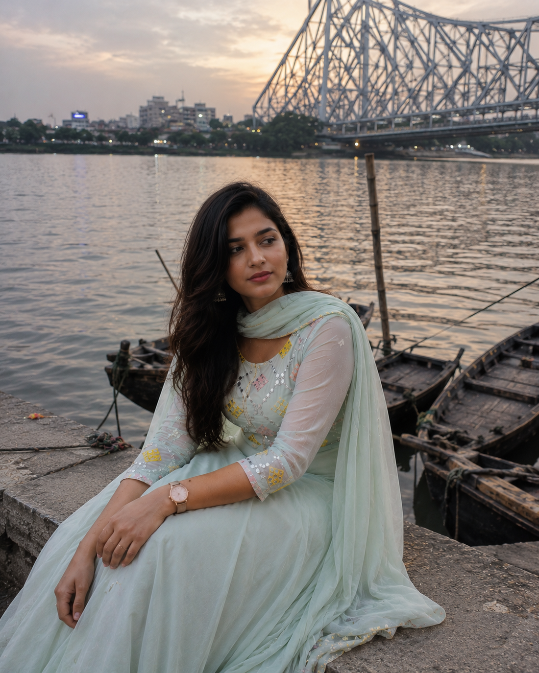 Pastel Mint Green Anarkali Suit Set