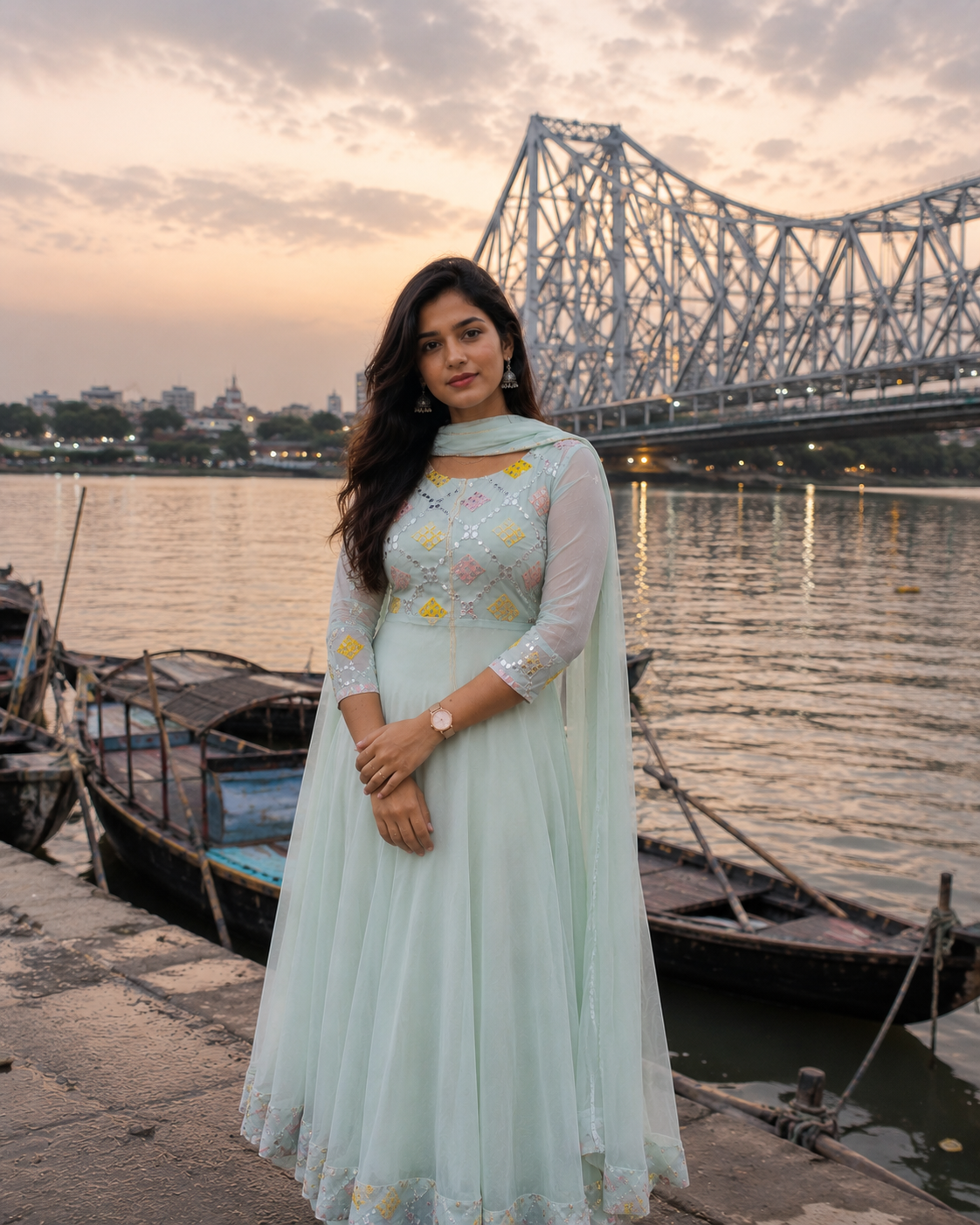 Pastel Mint Green Anarkali Suit Set