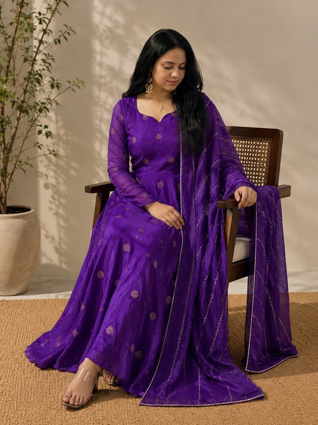 Royal Daisy Anarkali Set