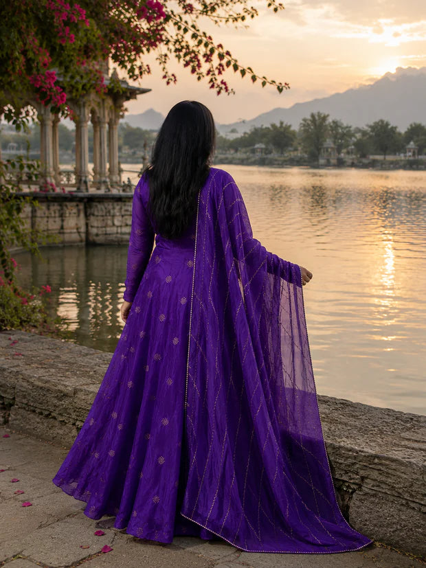 Royal Daisy Anarkali Set
