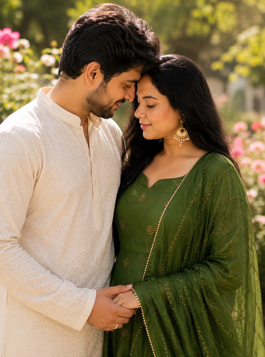 Emerald Green Embroidered Anarkali Suit Set with Dupatta