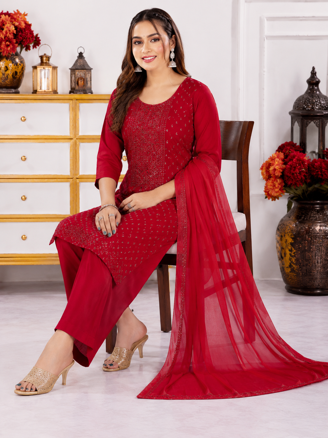 Crimson Noor Suit Set