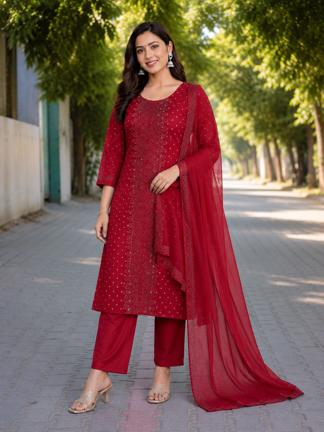 Crimson Noor Suit Set