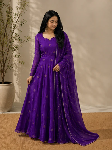 Royal Daisy Anarkali Set
